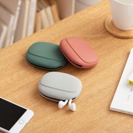 Storage Bags Portable Data Cable Headset Box Simple Mobile Phone Silicone Bag Lovely Coin Purse