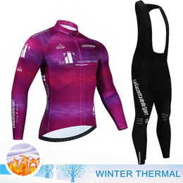 Tour Of Italy Winter Thermal Fleece Set Cycling Clothes Mens Jersey Suit Sport Riding Bike MTB Clothing Bib Pants Warm Sets Ropa Z230130