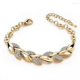 Strand Beaded Strands Drop Super Low Price 18K Gold Leaf Bracelet Crystals Natural Zircon Wholesale Fashionable Wedding Jewelry Inte22