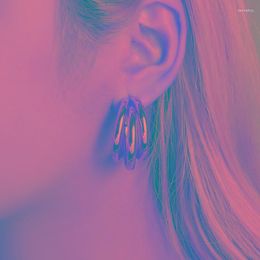 Hoop Earrings Fashion Huge C-Shape Big Circle Three Layer Earring Stud Bohemia Hyperbolic Charming Ear Jewellery For Lady Girls