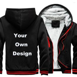 Men's Hoodies Your Own Design Logo Or Picture Custom Man DIY Fleece Warm Thick Jackets Vintage Casual Men Long Sleeve Tops 4 Colours Hooded