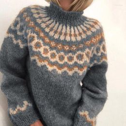 Women's Sweaters Women Turtleneck Sweater Autumn Jacquard Weave Long Sleeve Jumpers Pullover Knit Streetwear Winter Clothes