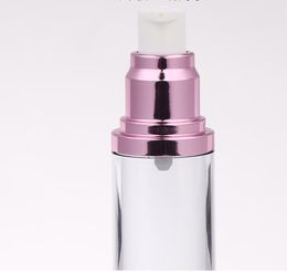 Cosmetic Airless Bottle 15ml 30ml Portable Refillable Pump Dispenser Bottles For Lotion Cosmetics Container Pink