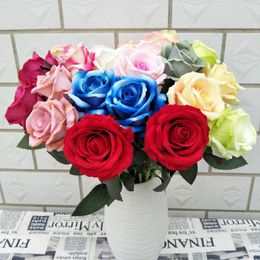 Decorative Flowers 10pcs/lot Velvet Rose Artificial Flower Home Decoration Silk Wreath Bouquet For Crafting