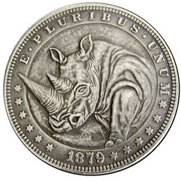 Hobo Coins USA Morgan Dollar Rhinoceros Hand Carved Copy Coins Metal Crafts Special Gifts #0085