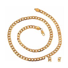 Chains 18K Yellow Gold Mens Necklace Chain Birthday Valentine Gift Valuable 102 Q2 Drop Delivery Jewellery Necklaces Pendants Dhmx8