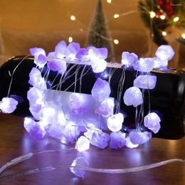 Table Lamps Natural Quartz Crystal Gemstone Lamp Amethyst Decorative Lights Raw Stones String Ornaments For Bedroom Party