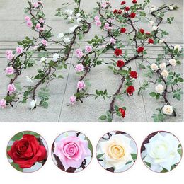 Decorative Flowers 3 Meter Artificial Vine Indoor Outdoor Simulation Fake Flower For Wedding Arch Home Wall Fence Decor