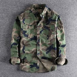 Men's Casual Shirts Men Camouflage Cargo High Quality Durable Outdoor Hiking Sport Daily Military Style Youth Pocket Breasted Camicia 230130