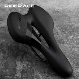 Saddles Bicycle Saddle PU Leather Hollow Gel Steel Rails Road Bike Seat Comfortable Soft Breathable For Men And Women Cycling Cushion 0130