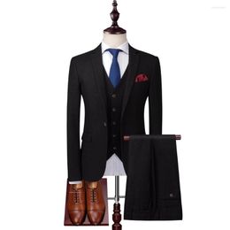 Men's Suits 2023 Luxury Male Set Comfortable Fabric Formal Business Slim Casual Blazers Private Custom 3 Pcs Men Suit Groom Wedding