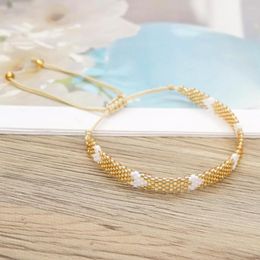 Strand Vlen Luxury Miyuki Heart Pattern Bracelet For Women Gift Handmade Woven Adjustable Rope Bracelets Jewelry Pulseras Accessories