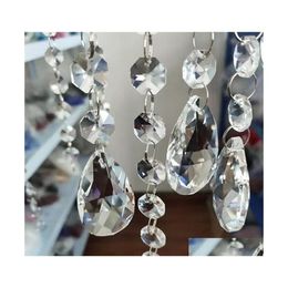Crystal 50Pcs Clear Faceted Teardrop Water Drop Cut Prism Hanging Pendant Jewellery Chandelier Part Acrylic Bead 609 Q2 Delivery Dhbht