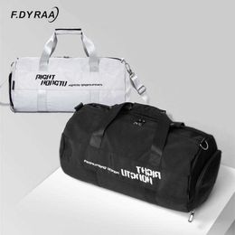 Outdoor Bags F.DYRAA Outdoor Sports Gym Shoulder Bag Large Waterproof Handbags Black Pink Women Men Outdoor Sports Bags With Shoe Warehouse T230129