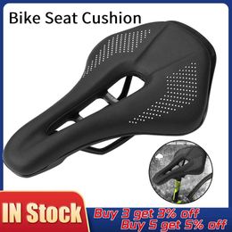 Bike Seat MTB Road Saddle Comfortable Sponge Breathable Hollow Cycling Pad Saddles Cushion Cover Parts for Men Women 0130