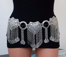 Navel Bell Button Rings Gypsy Metal Hippie Boho Flower Turkish Bohemian Shimmy Dress Belt Belly Dance Waist Chain Coins Sexy Body Afghan Indian Jewellery 230130