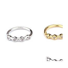 Nose Rings Studs Sier And Gold Color 20Gx8Mm Piercing Jewelry Cz Hoop Nostril Ring Flower Helix Cartilage Tragus Earring 871 R2 Dr Dhr96