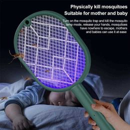 Pest Control Mosquito Swatter Kill Fly Bug Zapper Killer Trap With Rechargeable Sleep Seduction Light LED Tool Quality High USB Lamp UV T3F2 0129