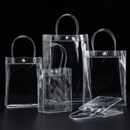 Storage Bags Portable PVC Transparent Leak-proof Refrigerated Champagne Red Wine Bottle Ice Tote Bag Home Kitchen Organizer