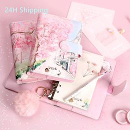 Notepads A6 Kawaii Looseleaf Notebooks and Journals Cute Ring Binder Daily Weekly Diary Planner Agenda Notebook School Stationery 230130