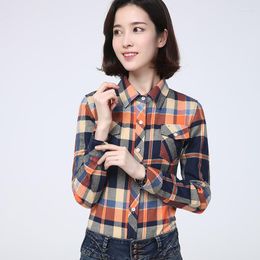 Women's Blouses Fashion Plaid Shirt Women 2023 Woman Slim College Style Blouaes And Tops Lady Casual Design Blouse Clothes