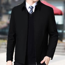 Men's Jackets Brand Business Jacket Casual Turn down Collar Zipper Coats Simple Fashion Men clothes Office Outerwear Male Tops 230130