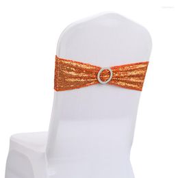 Chair Covers Sequin Straps Stretch Bow On Back Chairs Cover Floral El Wedding Meeting Decoration Exquisite Workmanship