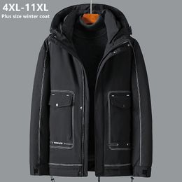 Men's Jackets 11XL 10XL Winter Parka Men Jacket Plus Size 6XL 7XL 8XL 9XL Thick Warm Male Black Coat Cargo Loose Hooded Oversized Big Clothes 230130