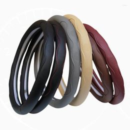 Steering Wheel Covers Universal Car Leather Steering-wheel Cover Anti-slip For 38CM/15"