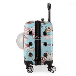 Dog Car Seat Covers Pet Cat Carrier Backpack Trolley Travel Bag Case Four Wheeled Portable Out