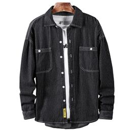 Men's Casual Shirts S-5XL Men High Quality Black Brand Denim Shirt 2023 Autumn Business Fashion Jean Jacket Male Classic Loose TopsMen's