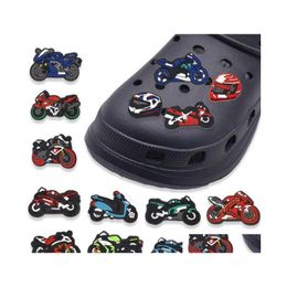 Shoe Parts Accessories Motorcycle Croc Charms Pvc Cartoon Shoecharms Buckle Fashion Clog Charm Decoration Button Pin Drop Delivery Dhyhb