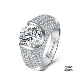 With Side Stones Sier Wedding Rings Jewellery For Women Moissanite Diamond Engagement Wholesale Drop Delivery Dhrkt