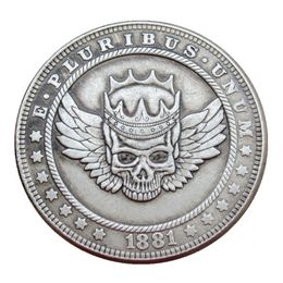 Hobo Coins USA Morgan Dollar Skull Zombie Skeleton Hand Carved Copy Coins Metal Crafts Special Gifts #0124