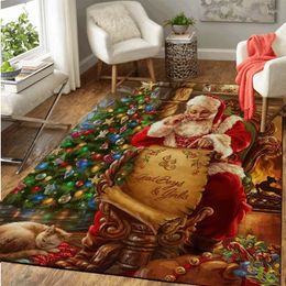 Carpets Living Room Bedroom Decor Rug Teen Home Christmas Tree Santa Claus Collection