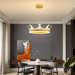 Chandeliers Restaurant Chandelier Simple Modern Creative Led Lighting Luxury Crown Light Girl Children's Room Bedroom