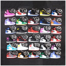 Keychains Lanyards Mini Sile Sneaker Sport Shoes Keychain Basketball Kids Key Ring Shoe Creative Gift Drop Delivery Fashion Accesso Dhb6N