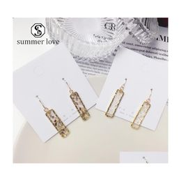 Stud Arrival Geometric Transparent Dangle Earring For Women Broken Shell Sier Gold Hook Drop Elegant Valentines Day Jewellery Delivery Dh8Hv