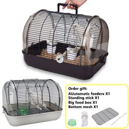 Bird Cages Portable Pet Parrot Transport with Feeder Breathable Detachable Small Travel Supplies 230130