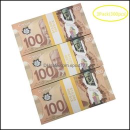 Novelty Games Prop Cad Game Money 5/10/20/50/100 Copy Canadian Dollar Canada Banknotes Fake Notes Movie Props Drop Delivery Toys Gift DhjgrYR0X