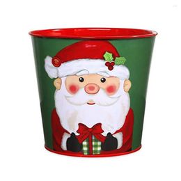 Christmas Decorations Candy Gift Bucket Year Decoration Desktop Snowman Santa Claus Elk Storage Decorative