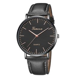 Wristwatches Casual Men Watches Geneva Brown Leather Band Quartz Ultra Thin Mens Relogio Masculino Reloj Hombre