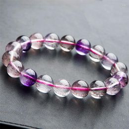 Strand 11mm Genuine Colorful Natural Rutilated Quartz Bracelets Super Seven 7 Melody Stone Crystal Round Bead Bracelet