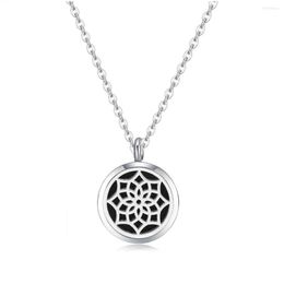 Pendant Necklaces 10 Pcs Mesinya Silver Colour Lotus (25mm) /Essential Oils 316L Stainless Steel Diffuser Locket Necklace