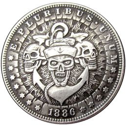 Hobo Coins USA Morgan Dollar Skull Zombie Skeleton Hand Carved Copy Coins Metal Crafts Special Gifts #0058