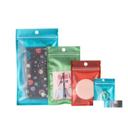 Packing Bags One Side Clear Coloured Resealable Zip Mylar Bag Aluminium Foil Smell Proof Pouches Jewellery Pack Drop Delivery Office Sch Dhfy0