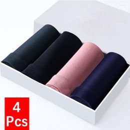 Underpants 4Pcs/lot Men Boxer Shorts Soft Breathable Boxers For Men's Panties Cotton Sexy Underwear Boxershorts Family Calecon