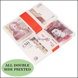 Novelty Games Play Paper Printed Money Toys Uk Pounds Gbp British 50 Commemorative Prop Toy For Kids Christmas Gifts Or Video Film D Dhhf8VHSD