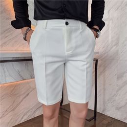 Men's Shorts 2023 Summer Slim fit Fashion Solid Straight Men Clothing Simple Match Casual Business Suit Short Homme Streetwear S3XL 230130