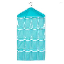 Storage Bags 1Pc 16 Pocket Clear Wardrobe Door Wall Hanging Package Socks Bra Underwear Sorting Organizers Multifunction Bag